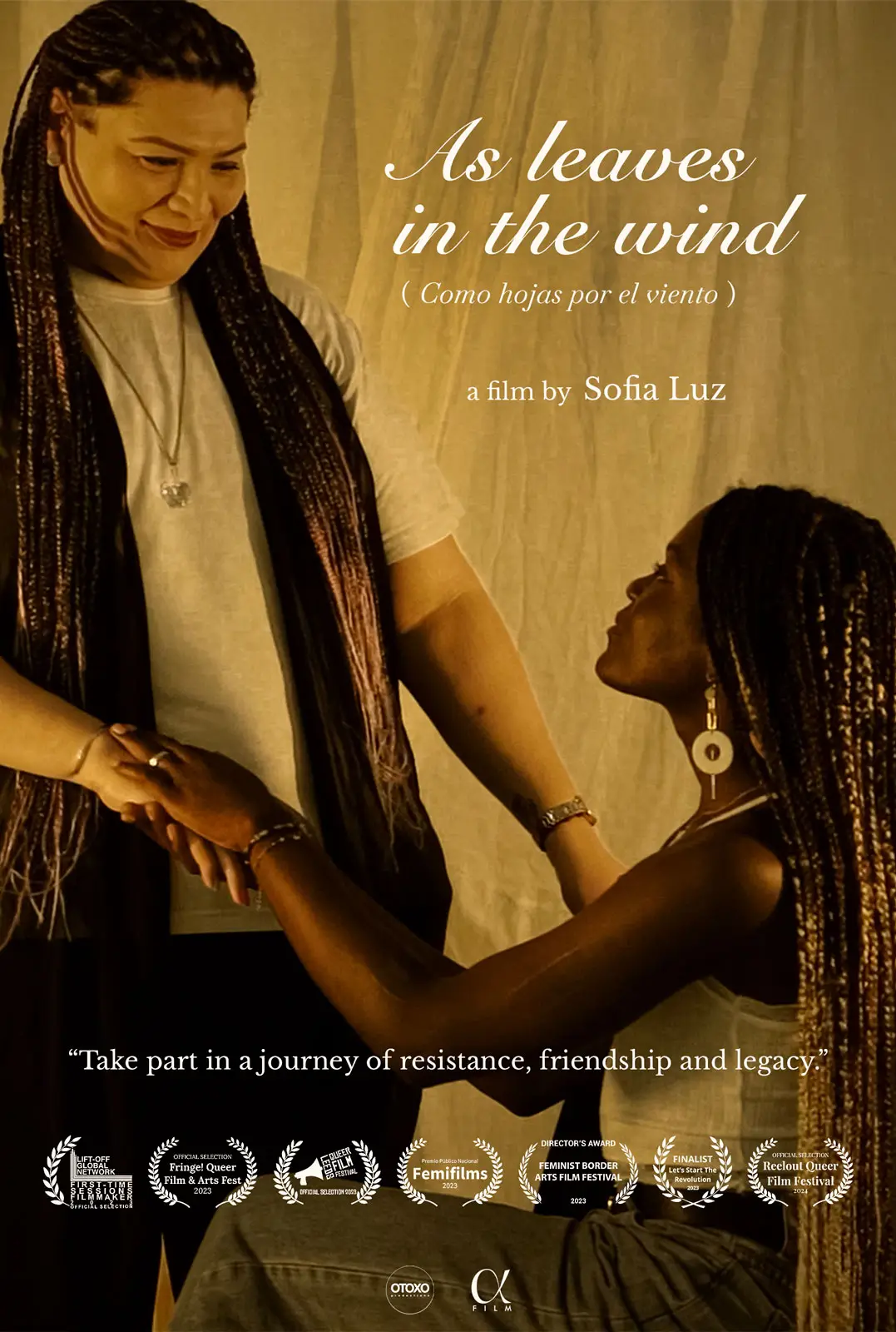 Poster del corto documentario "As leaves in the wind" di Sofia Luz