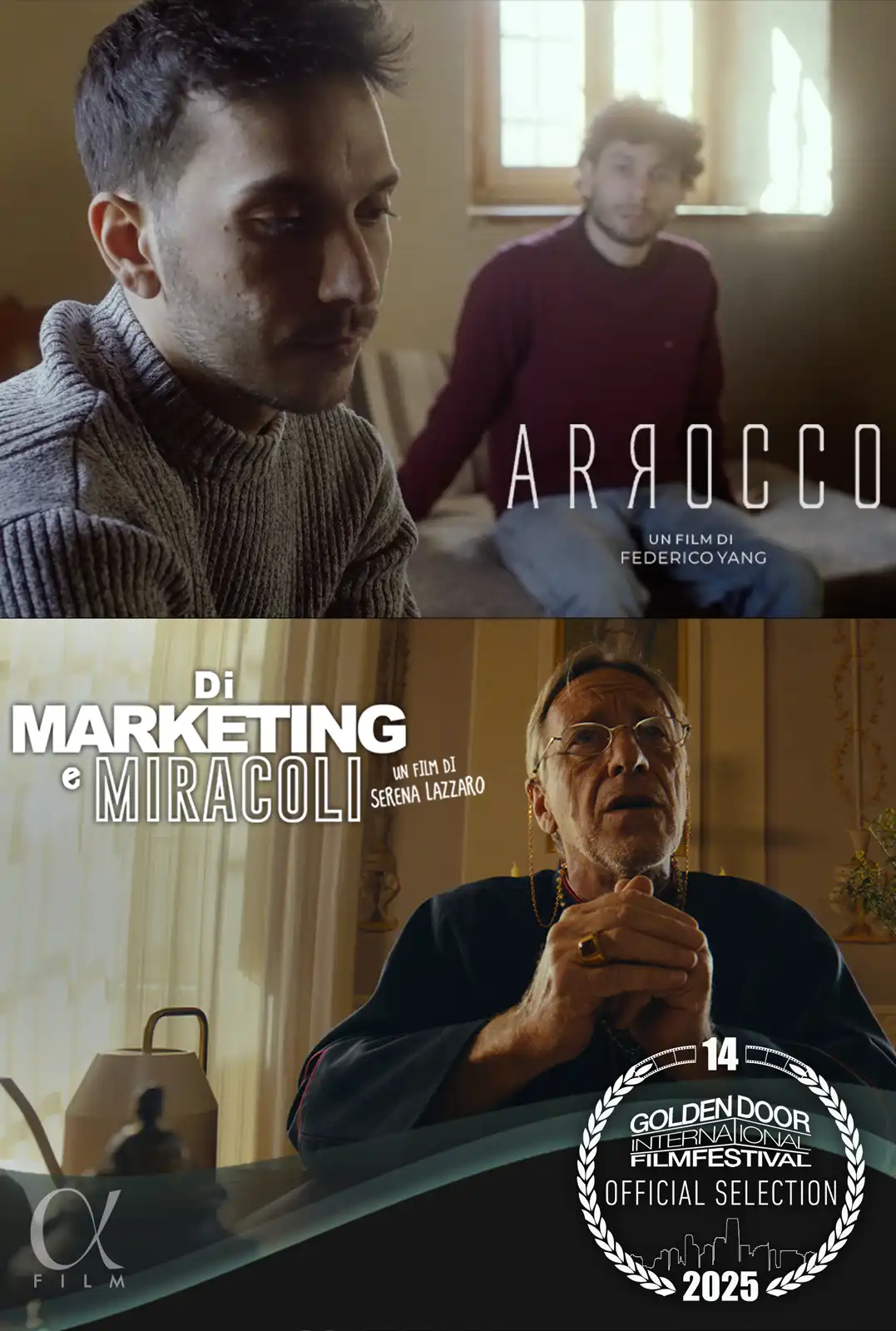 Due cortometraggi Alpha Film al 14° Golden Door International Film Festival